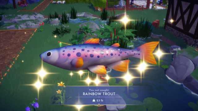A Rainbow Trout in Disney Dreamlight Valley.