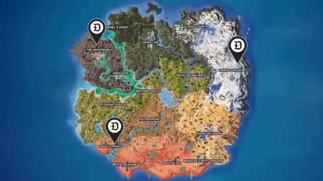Map of all Rift Beacon locations in Fortnite