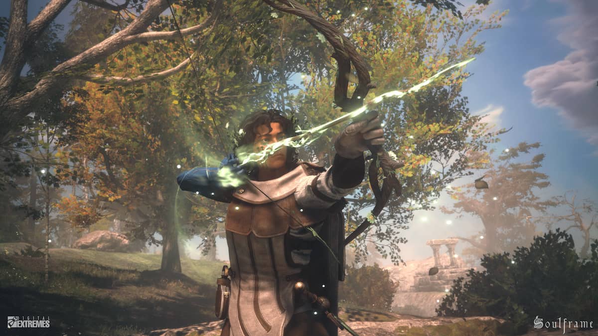 Picture of a character in Soulfrane using the bow and arrow.