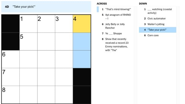 take your pick clue in the july 25 mini crossword