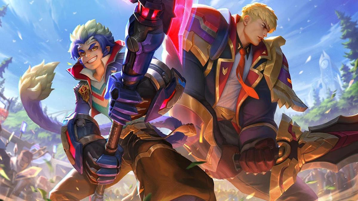 Garen and Wukong stand together as anime characters in League of Legends.