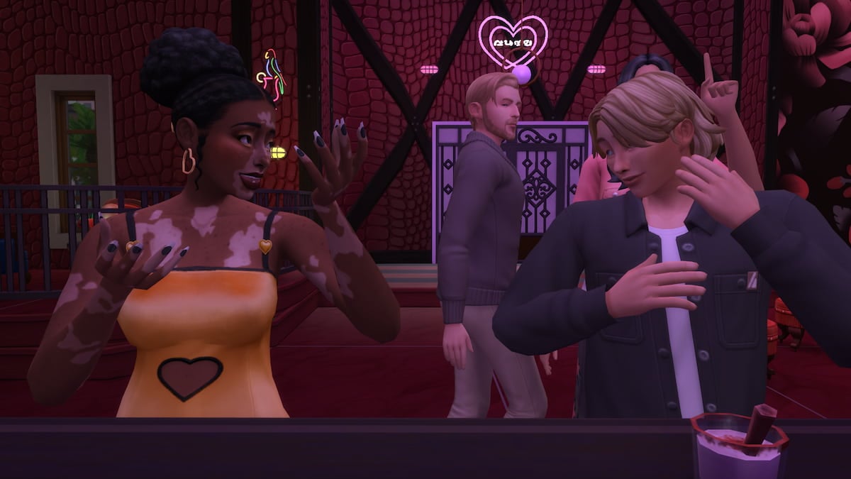 Two Sims on a blind date in The Sims 4 Lovestruck.