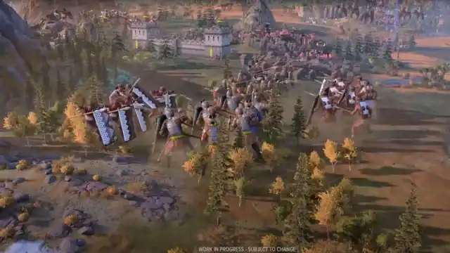 An image of two armies fighting in Civilization 7. These two armies are made up of multiple units that engage in combat over several turns.