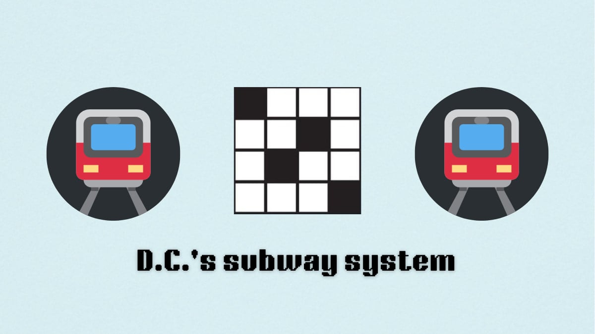 Picture showing the 'D.C.'s subway system' clue in NYT Mini Crossword.