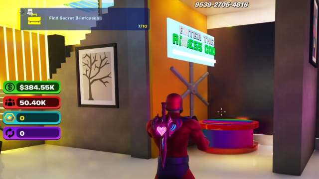 Magneto in Fortnite standing in front of a gold, open vault in Billionaire Tycoon.