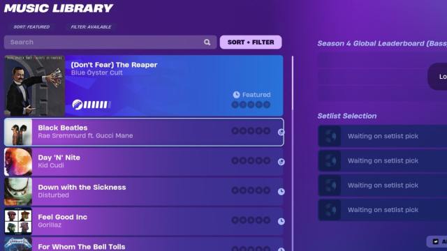 Fortnite Festival Songs, August 10th