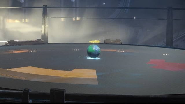 An establishing shot of the Galactic War Console with the Super Earth visible in the center