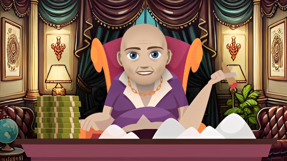 Picture showing a Kingpin with cash and ciggerate in one hand in Bitlife.