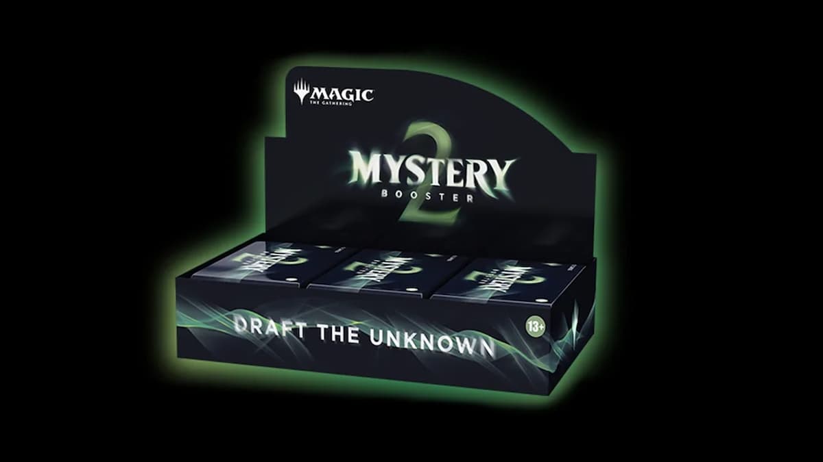 MTG Mystery Booster 2 packs in a bosster box on display