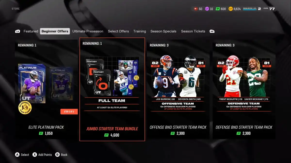 Лучшие наборы для покупки в Madden 25 Ultimate Team