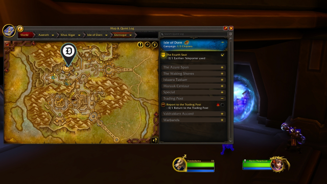 The Dot Esports marker showing the location of the Foundation Hall in WoW The War within