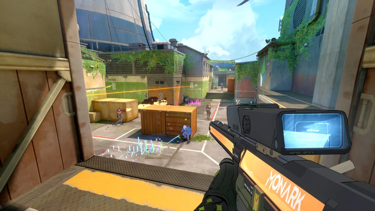 Gunfight on Mill on Mid in Spectre Divide, with the player wielding a sniper rifle