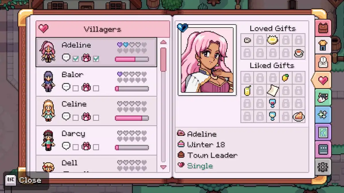 All romance options and their gift preferences in Fields of Mistria