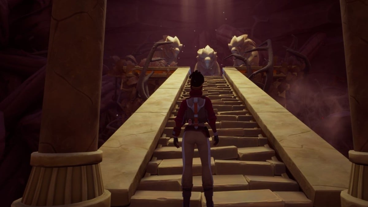 Vic standing in front of a staircase in Creatures of Ava