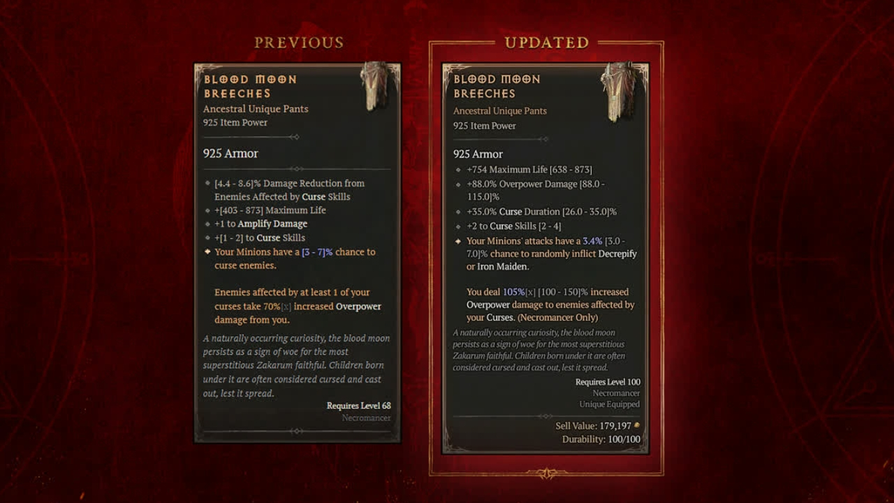 How to get Blood Moon Breeches in Diablo 4