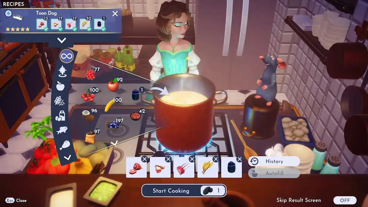 How to cook Hot Dogs for Mickey in Disney Dreamlight Valley