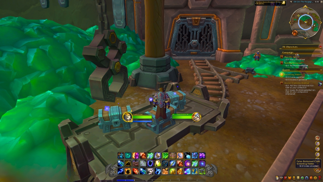 Player standing next to false-bottom crates on a platform in the something hidden quest in wow the war within