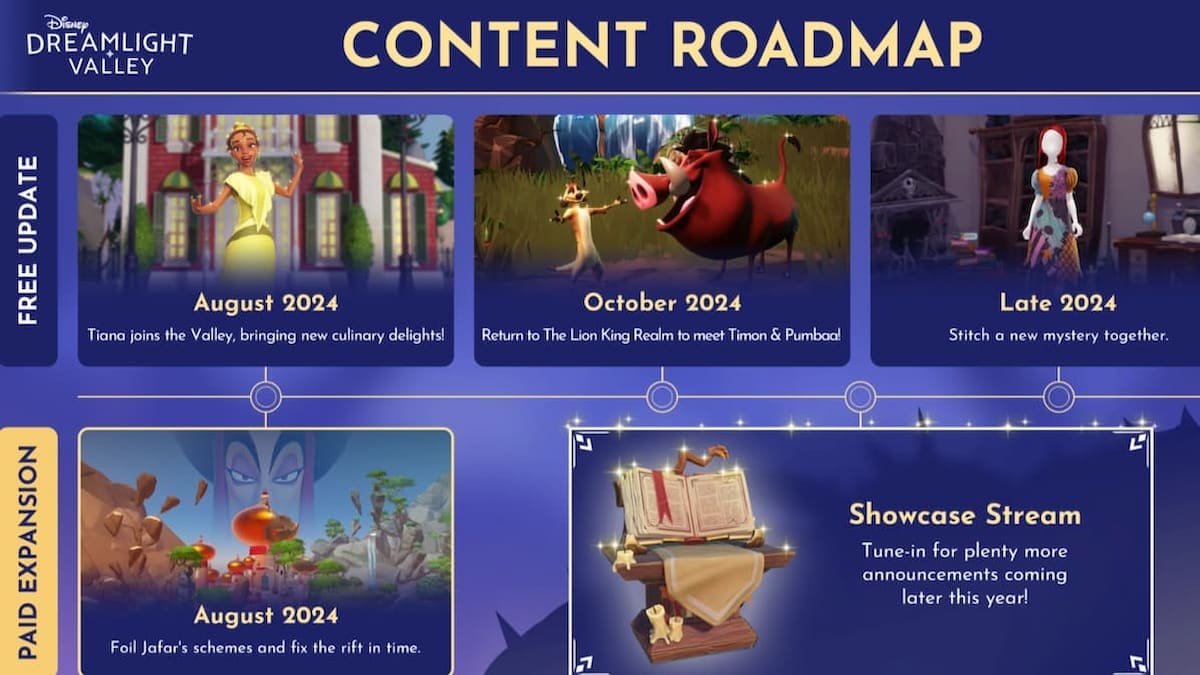 Disney Dreamlight Valley late 2024 roadmap: Tiana, Timon, Pumbaa, Sally, and more