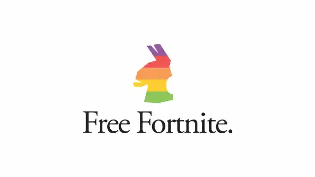 The Fortnite logo in rainbow colors and Free Fortnite written under it.