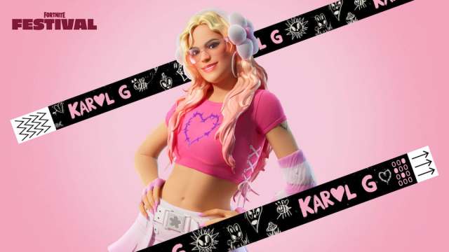 Karol G Fortnite Festival pink shirt skin