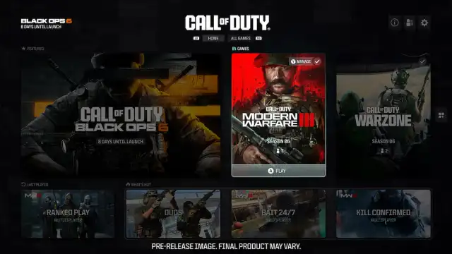 Call of Duty new UI in October 2024