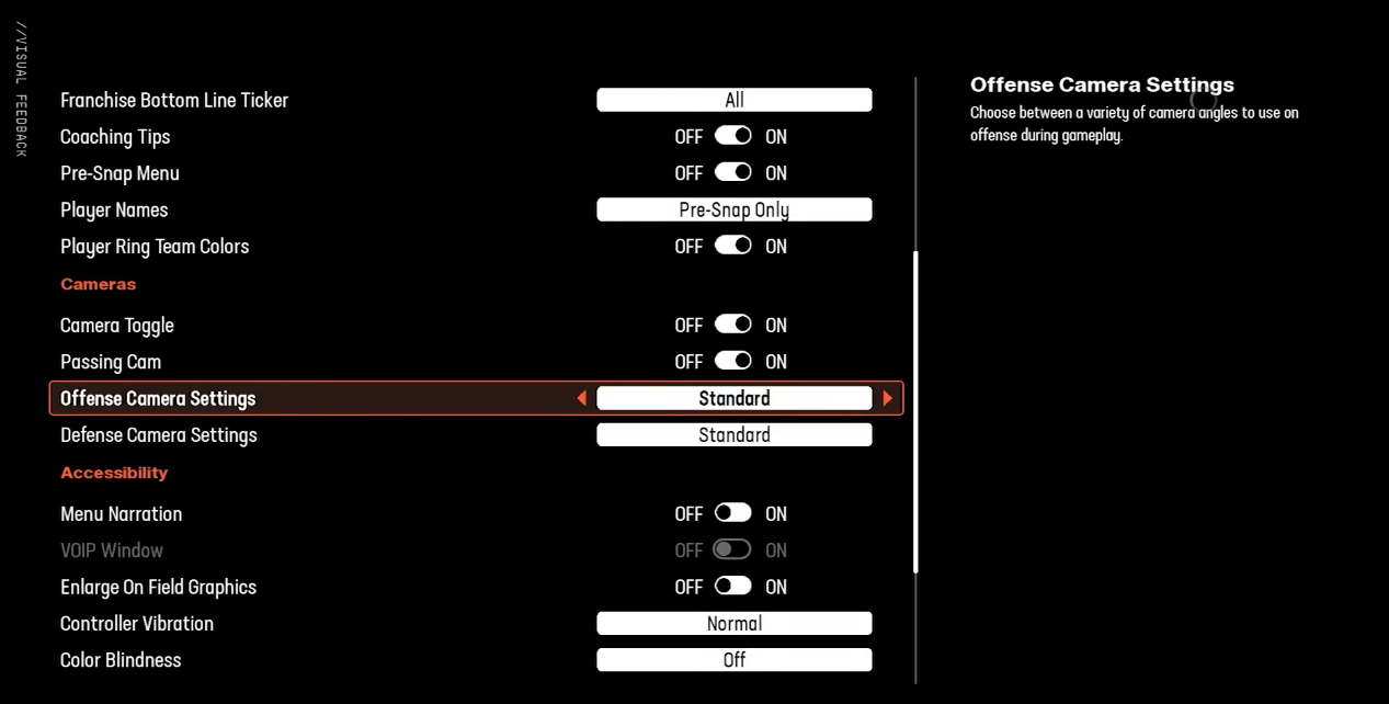 How to change camera angle in Madden 25