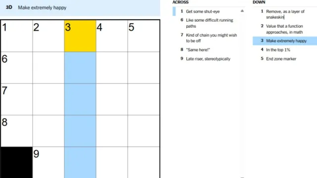 nyt clue for make extremely happy nyt mini crossword
