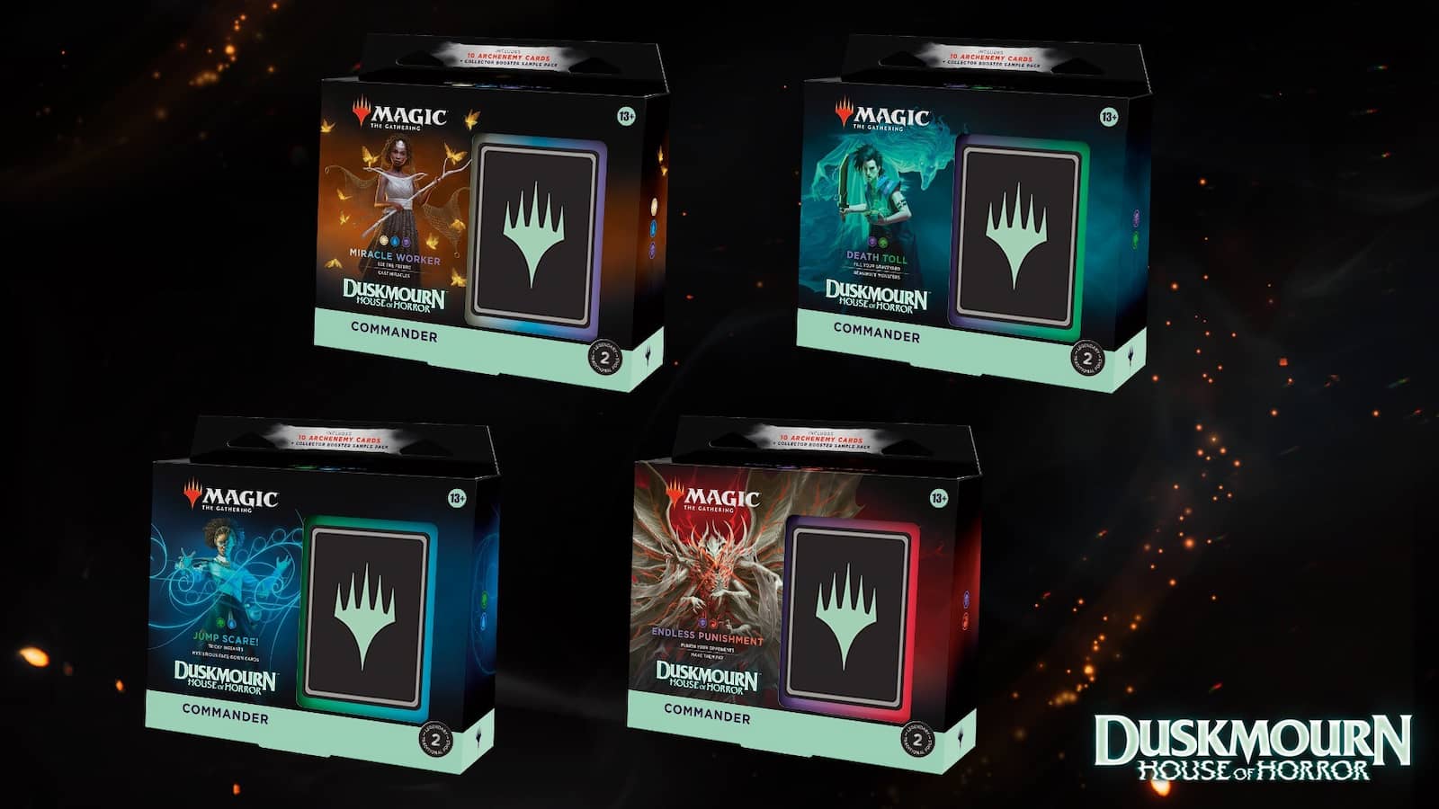 Todas las cubiertas de MTG Duskmourn House of Horror Commander Precon