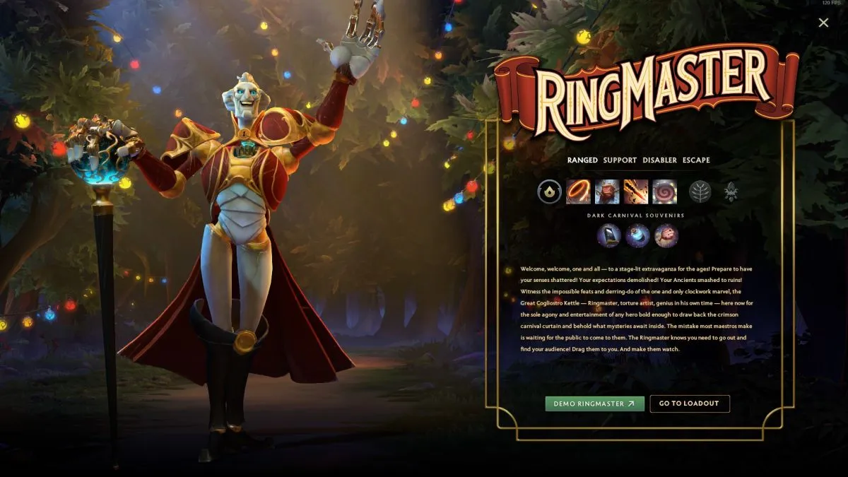 In a classic Valve move, Ringmaster just popped up in Dota 2 after months of waiting