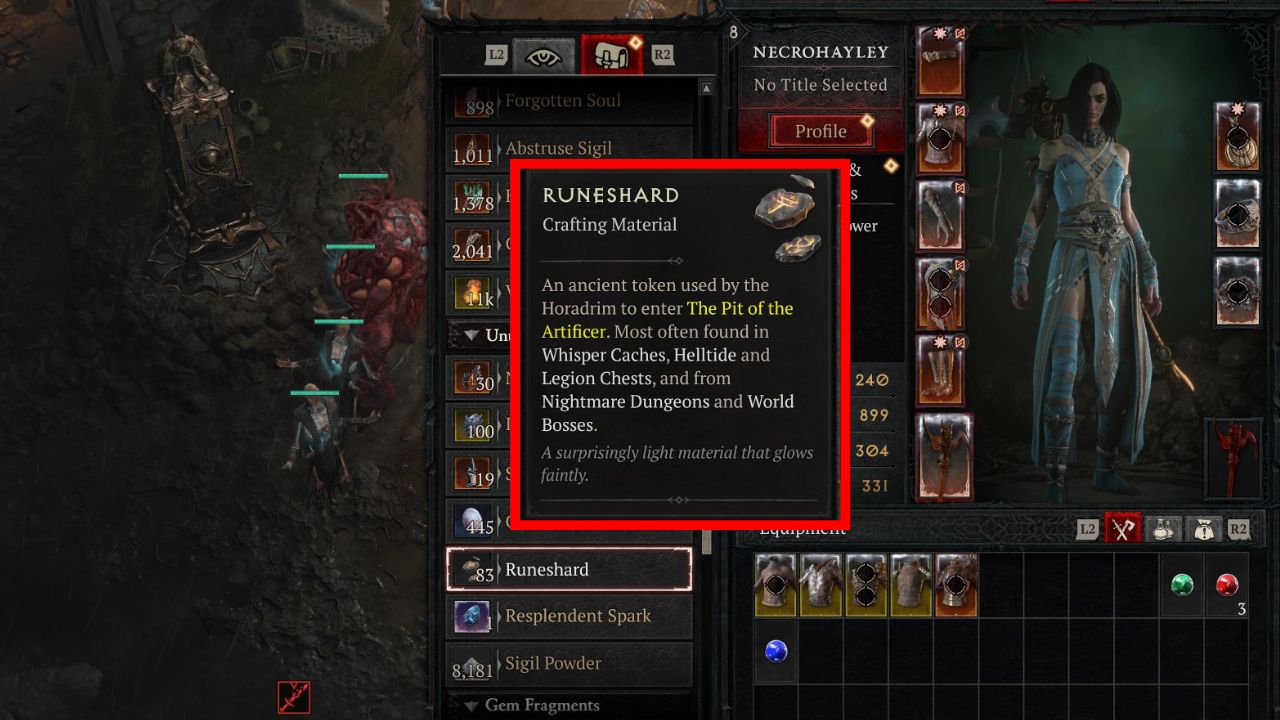 How to get Runeshards in Diablo 4