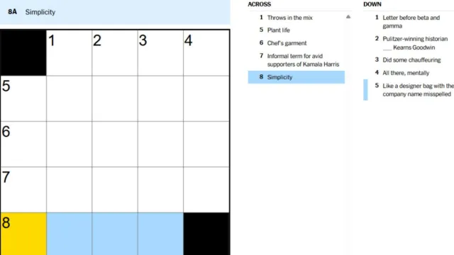 crossword clue for nyt times mini crossword simplicity puzzle