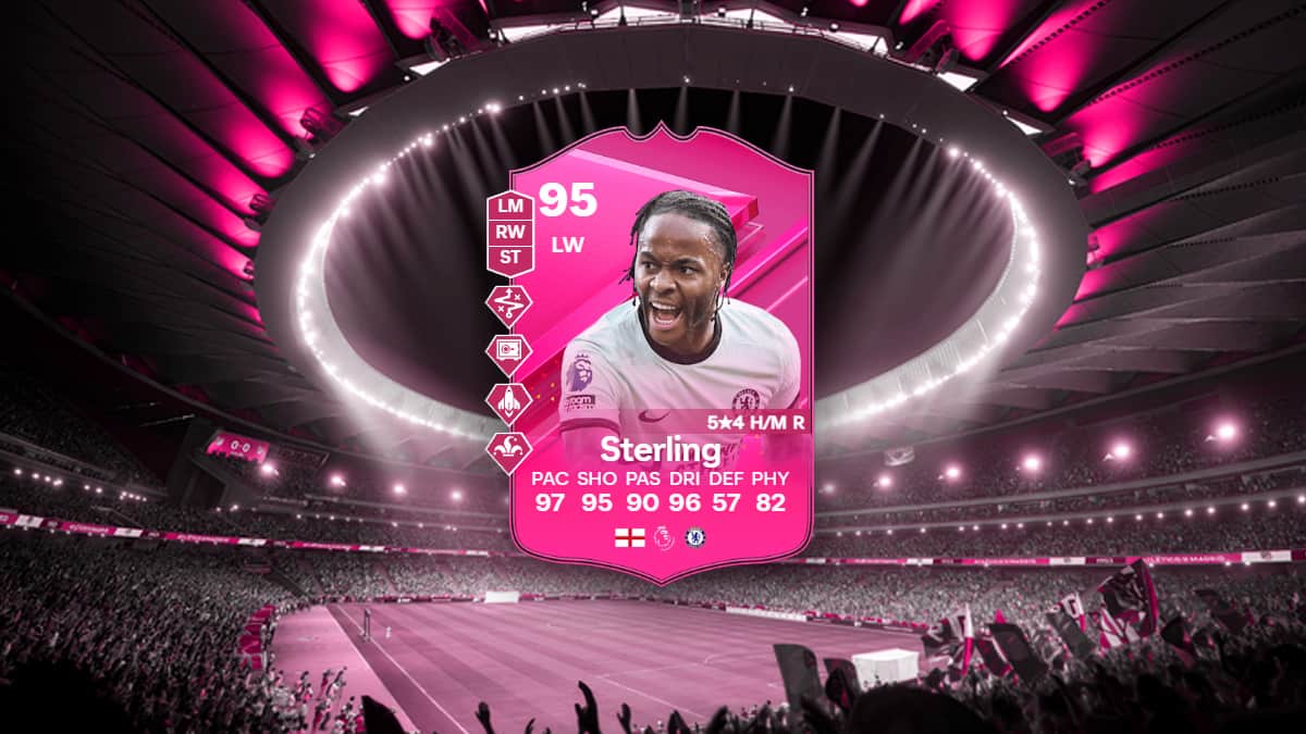 The Sterling card with an arena as background.