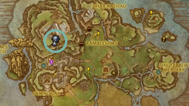 Location of the Awakened Custodian NPC in World of Warcraft.