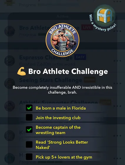 How to complete the Bro Athlete challenge in BitLife