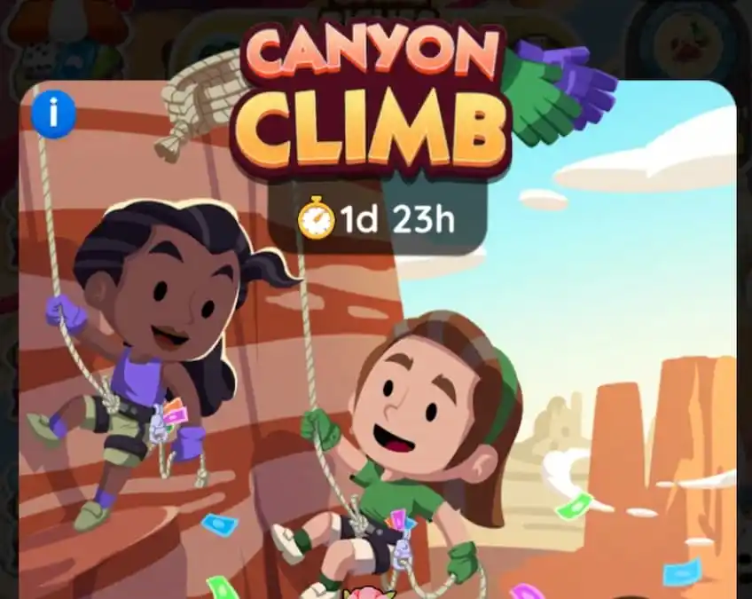 Monopoly GO Canyon Climb reward, milestone, and schedule guide