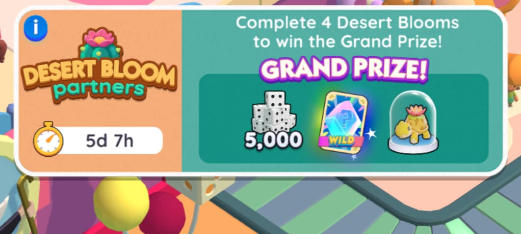 Dessert Bloom rewards and milestones in Monopoly GO