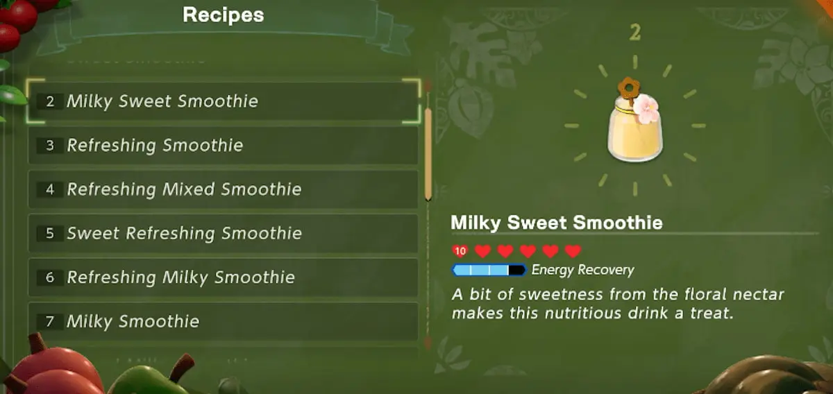 All Smoothie Recipe combinations in Zelda Echoes of Wisdom