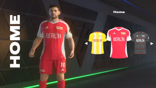 An overview of the Union Berlin home kit in EA FC 25.