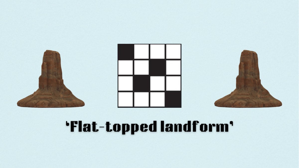 'Flat-topped landform' NYT Mini Crossword answer and hints