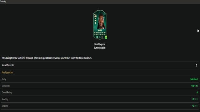 Alex Iwobi used in the Intro to Stat Limits Evolution in EA FC 25.