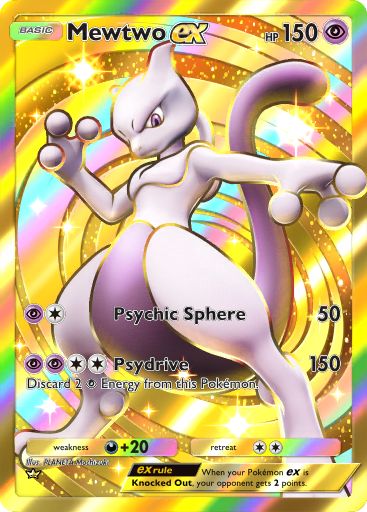 Mewtwo ex gold from Genetic Apex