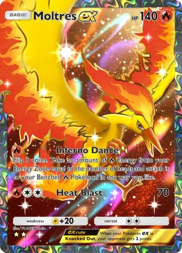 Moltres ex full art from Genetic Apex