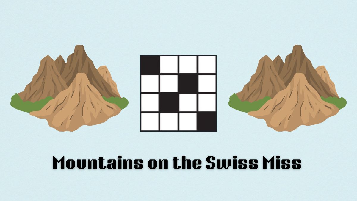 ‘Mountains on the Swiss Miss logo’ NYT Mini Crossword answer and hints