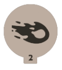 A beige circle with a fireball projectile in the middle. This is Mirage's second ability in Deadlock