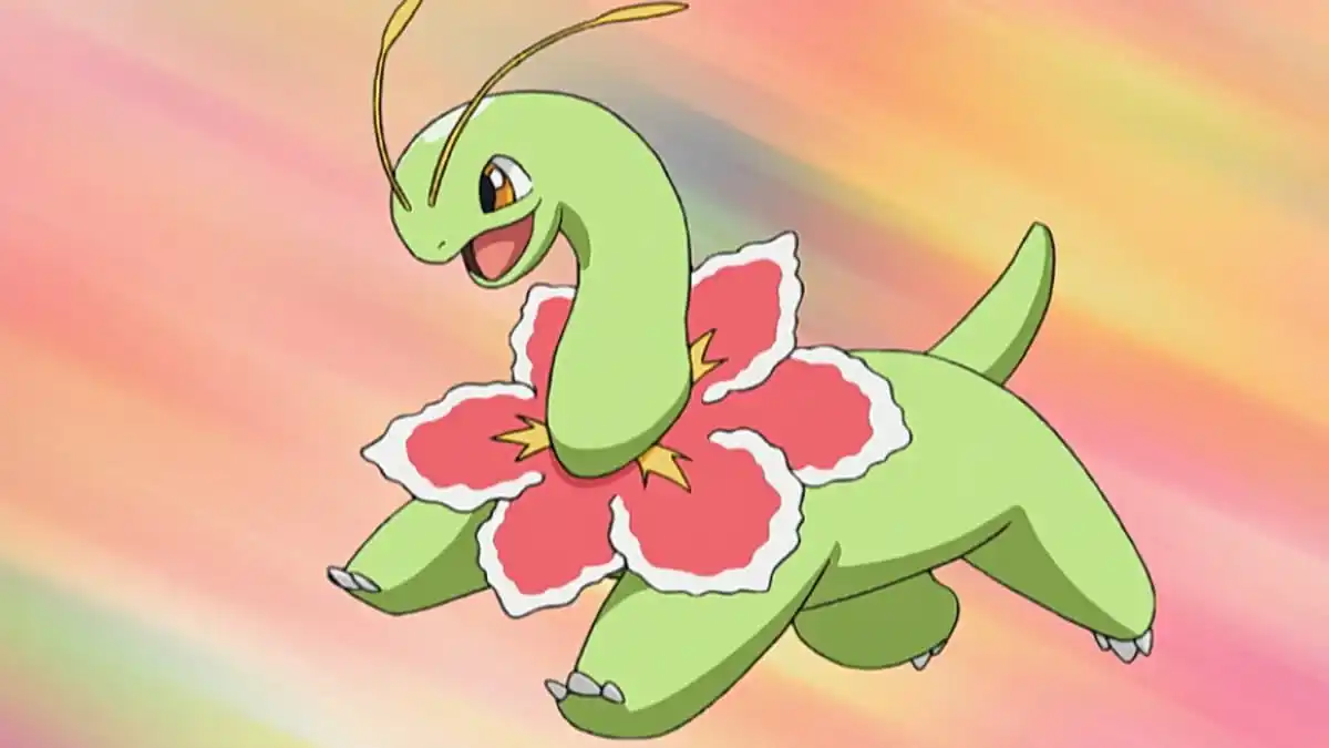 Meganium leaping into battle