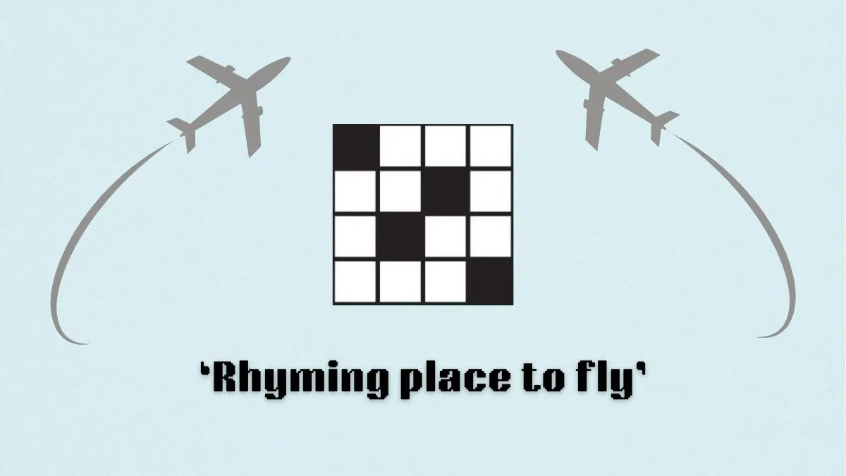 ‘Rhyming place to fly’ NYT Mini Crossword hints and answer