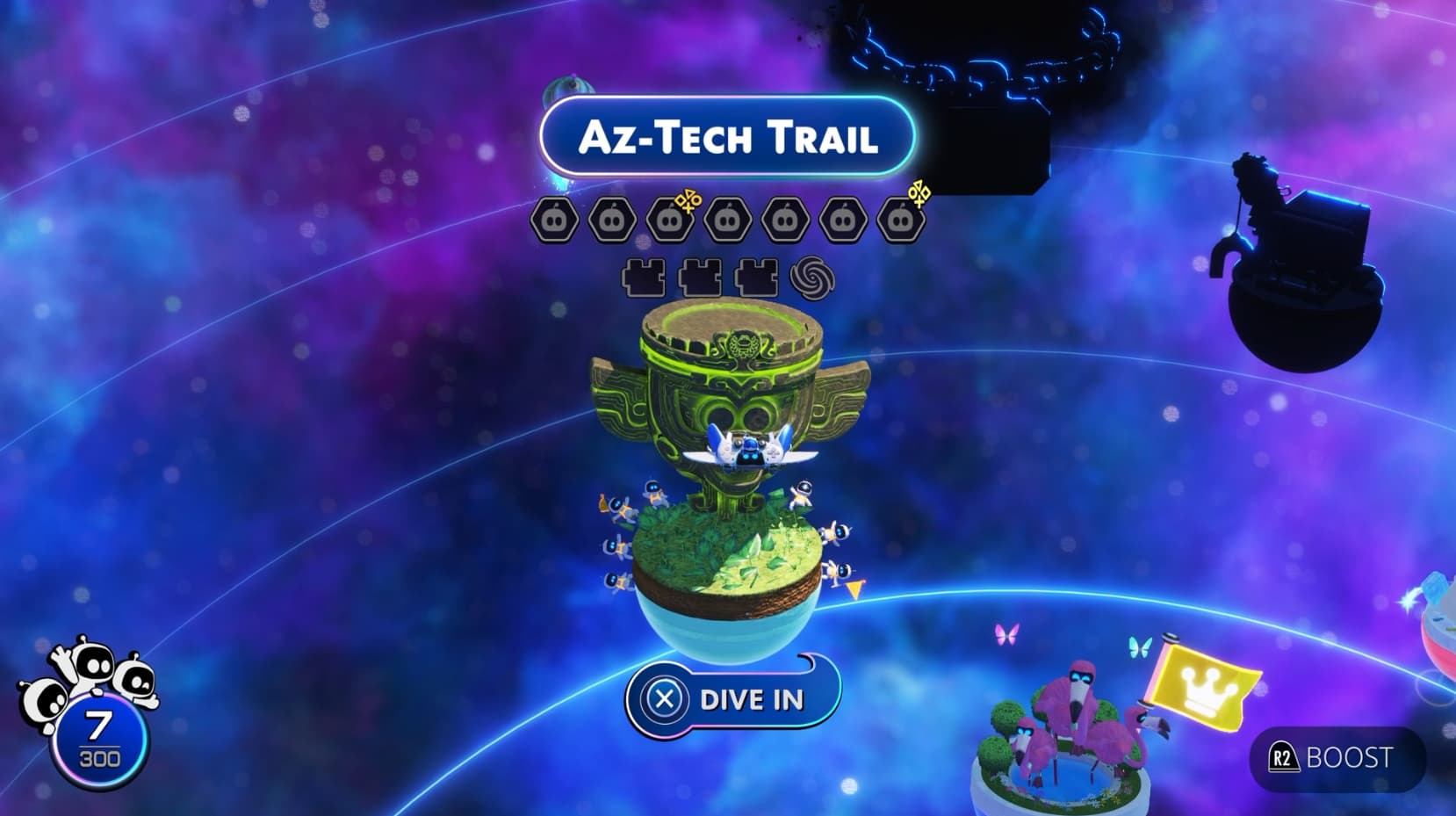 Astro Bot All collectibles walkthrough for AzTech Trail