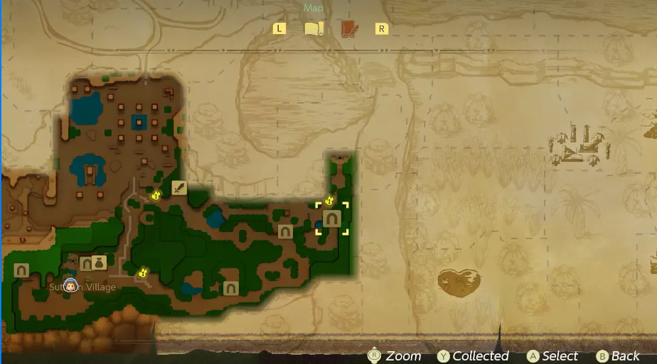 the location of the flying plant is in a secret cave west of the forest