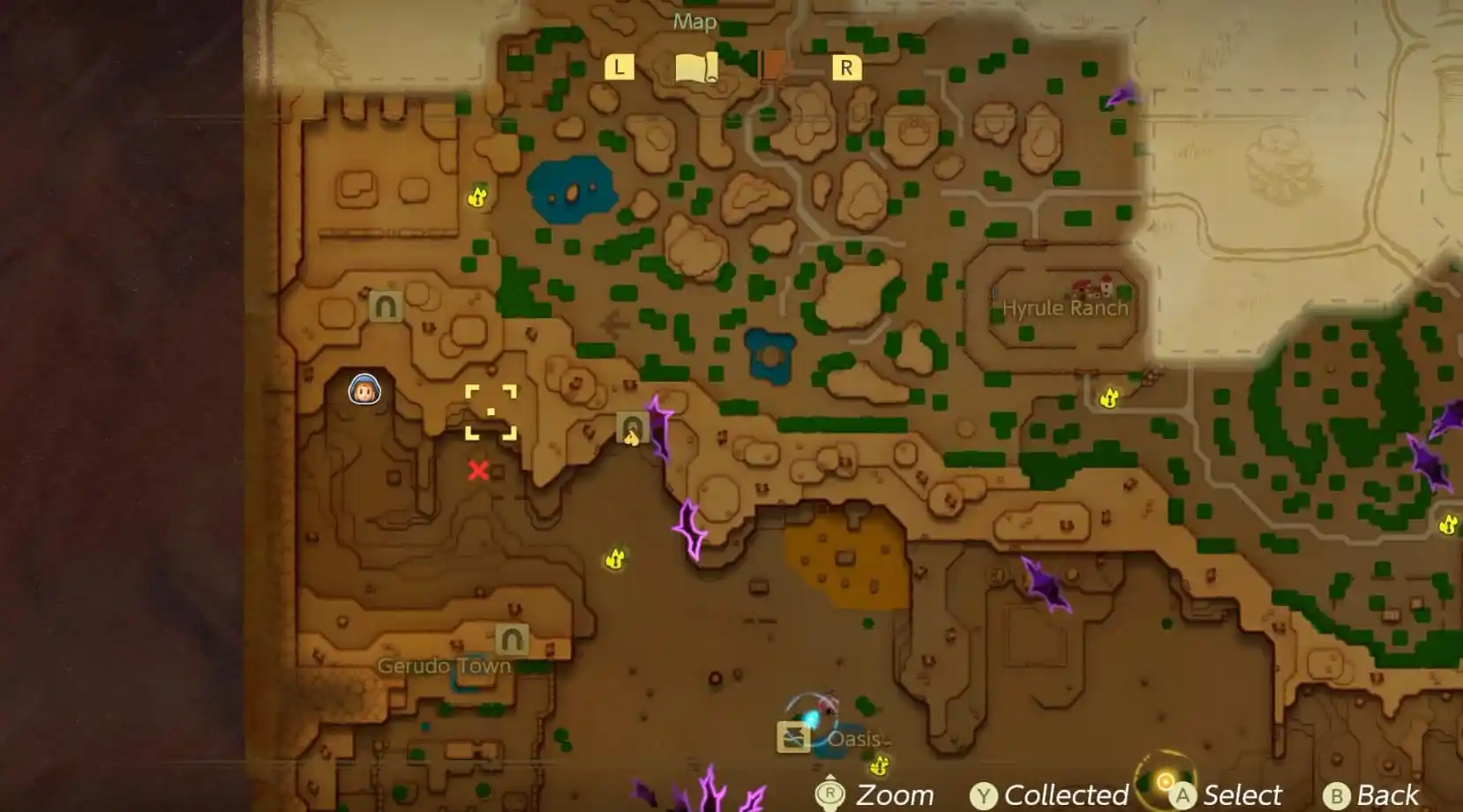 gerudo desert map in zelda echoes of wisdom