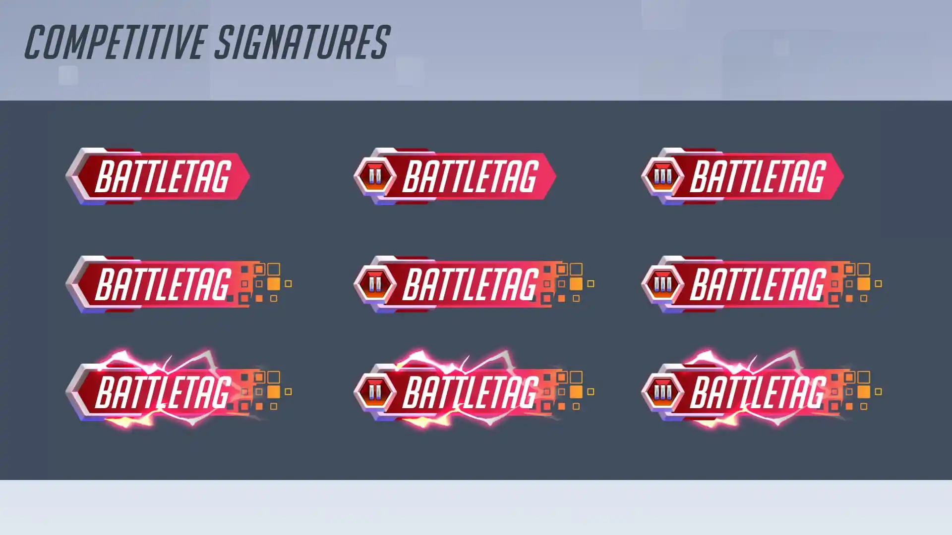 Nine examples of Signatures in Overwatch 2